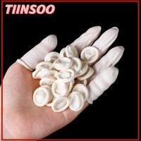 TIINSOO 100/300PCS เป็นธรรมชาติ น้ำยาง กันลื่น เครื่องมือทำเล็บ ถุงมือป้องกันปลายนิ้ว เตียงเด็ก ปลอกนิ้ว ถุงมือยาง