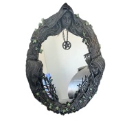 Triple Moon Goddess Wall Mirror Trinity Wall-Mounted Mirror with Five