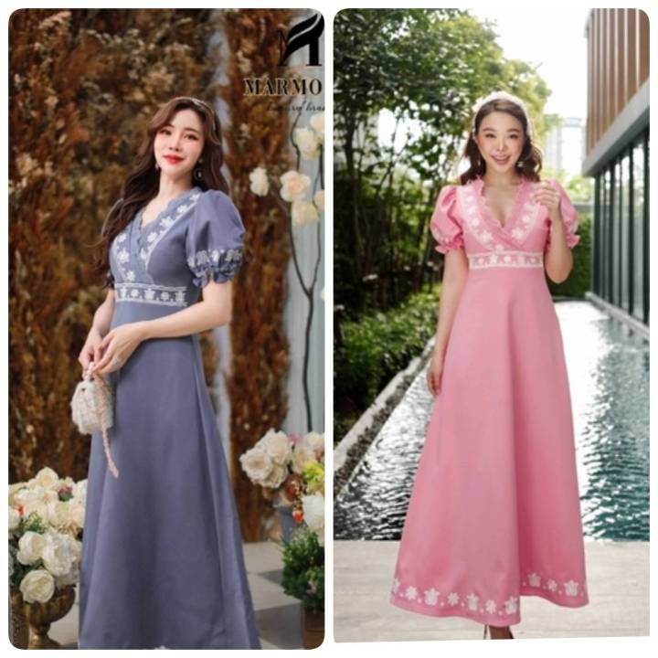 s-3xl-ส่งฟรี-คูปองลด-เดรสงานป้าย-lady-sunshine-เดรสไปงานแต่ง-ชุดลูกไม้ไปงาน-ชุดใส่งานบวช-ชุดออกงานแต่ง-ชุดลายดอกไม้-เดรสลูกไม้-ชุดไปงานบวช