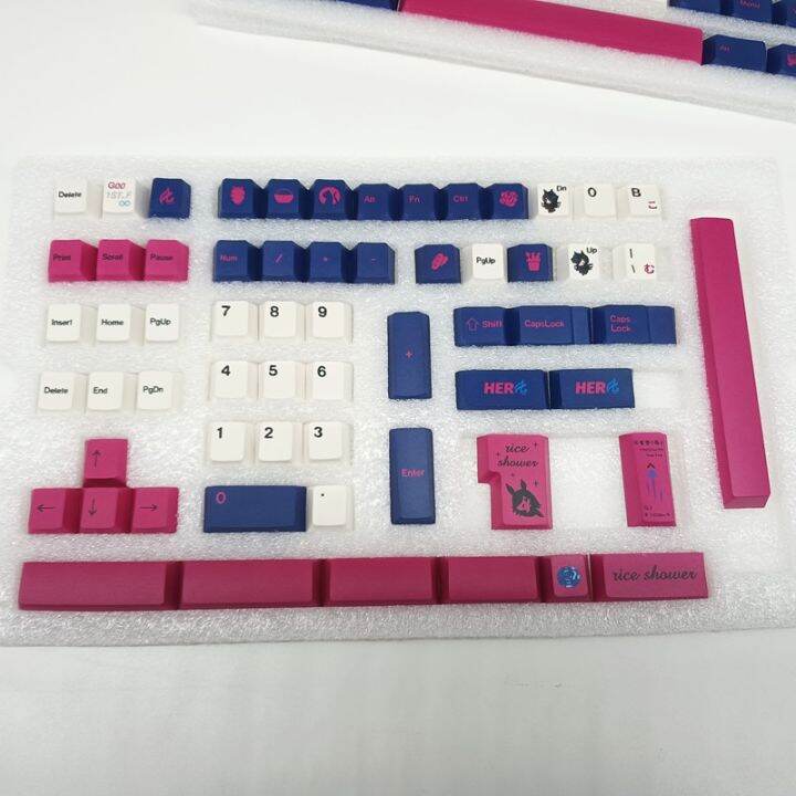 diy-custom-keycap-rice-shower-140-keys-set-japanese-cherry-profile-pbt-dye-sub-iso-enter-for-gh60-gk61-64-mechanical-keyboard