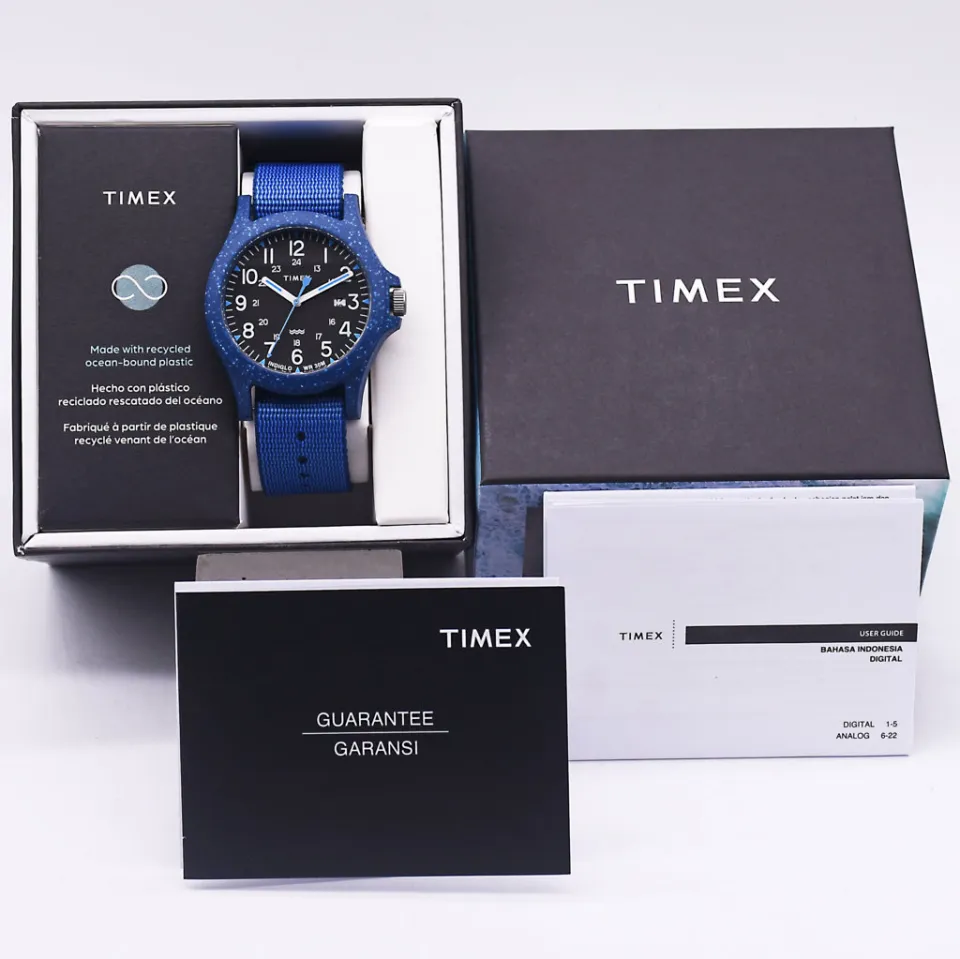 Timex Reclaim Ocean TW2V81800 Jam Tangan Pria Blue Fabric Strap