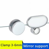 4pcs/lot Round Oval Shape Mirror Glass Clamps Zinc Alloy Shelves Support Corner Brackets Clips Nail fixed mirror clip For 3-6mm