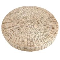 Round Straw Chair Seat Mat Grass Cushion Pad Beige Handmade Weave Floor Pillow Mat Yoga Decor 40X40cm