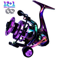 Souilang Multicolor Carbon Drag Spinning Fishing Reel 12 1BB 6.0:1ความเร็วสูง Super Smooth ปลาคาร์พ Fishing Reels น้ำเค็ม