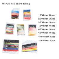 164PCS Heat-shrink Tubing Thermoresistant Tube Heat Shrink Wrapping Kit Electrical Connection Wire Cable Insulation Sleeving Electrical Circuitry Part