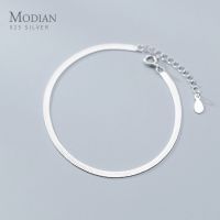 Modian Classic 925 Sterling Silver Charm Braceket or Anklet for Women Adjustable Snake Bone Chain Fine Jewelry 2020 Design