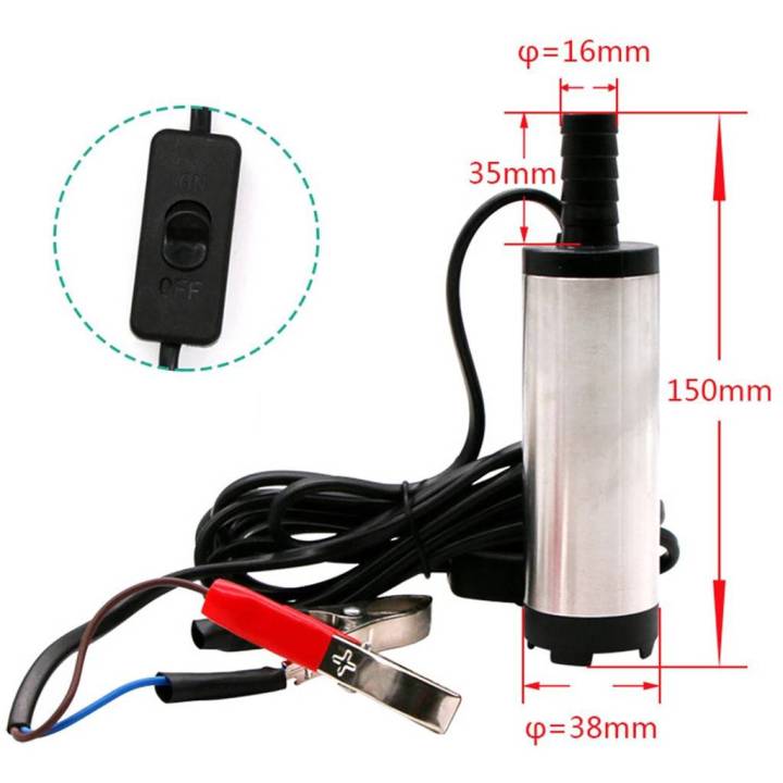 ปั๊มดูดน้ำมันดีเซล-pa-dc-12v-อุปกรณ์ปั๊มน้ํามันเชื้อเพลิงสแตนเลส-38-มม-12-l-per-minute-ดีเซลปั้ม