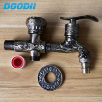 Free Shipping Zinc Alloyss Washing Machine Garden Faucet Carved Wall Mount Bib Double Use Bib Laundry Mop Pool Tap