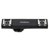 Andoer Dual Hot Shoe Flash Speedlite Light Bracket Splitter For Canon 7DII 70D 5DR 5DRS 5DIII 6D  DSLR Camera Camcorder