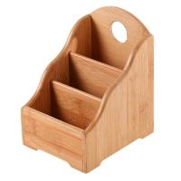 1pc Bamboo Multi-compartment Storage Box Office Table Organizer (Wood Color)