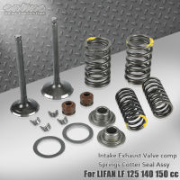 รถจักรยานยนต์ไอดีไอเสียวาล์ว Comp สปริง Cotter Seal Assy สำหรับ Lifan 125 140 150cc แนวนอนเครื่องยนต์ Dirt Pit Bike A Quad ~