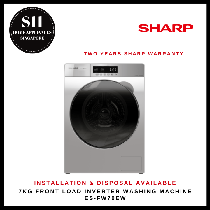 SHARP ESFW70EW 7KG FRONT LOAD INVERTER WASHING MACHINE 2 YEARS