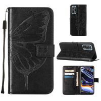 For OPPO Realme 7 Pro Flip Magnetic PU Leather fashion Casing Classic Butterfly Flower Solid color Stand Wallet Cover