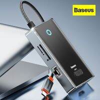 Baseus 2023ใหม่3.0ฮับ Typec ปลั๊ก USB ด็อกต่อขยายสำหรับแล็ปท็อปแมคบุ๊คหลายสายเชื่อมต่อตัวแปลง HDMI สายเคเบิลเครือข่าย