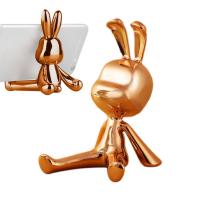 Rabbit Cell Phone Holder Cute Golden Rabbit Smartphone Stand Desktop Tablet Holder Bunny Phone Stand Desk Ornament Cute Animal Cellphone Holder upgrade