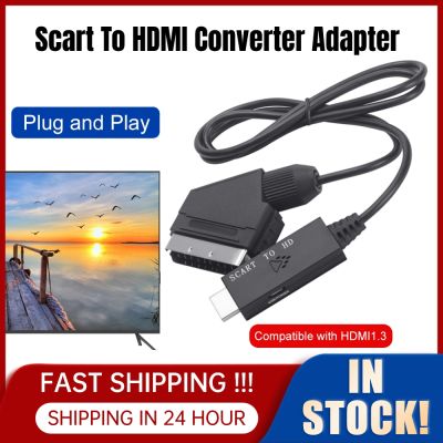 【CW】∏  Scart To HDMI-compatible TV Audio Video 1080P/720P Converter Cord 5V USB Cable for HDTV/DVD/Set-top