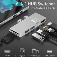 RYRA USB-C Hub Docking Station USB3.1 Gen1 4K อะแดปเตอร์ที่รองรับ HDMI Sdtf Card Reader RJ45 100M ตัวแปลงเครือข่าย