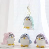 Japanese Shark Cross Dressing Penguin Pendant Plush Doll Cute Energy Penguin Couple Backpack Pendant Key Chain High Quality Gift