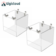Gigicloud Transparent Acrylic Bird Bath Box Thickened Hanging Water Bath