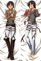 2WAY อะนิเมะญี่ปุ่น Shingeki No Kyojin Attack On Titan Eren Jaeger Ackerman Rival ปลอกหมอน Hugging Cushion Cover