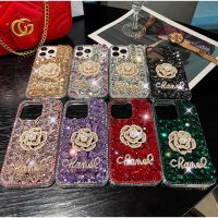 เคสโทรศัพท์ติดเพชรระยิบระยับประดับพลอยเทียมแวววาวสำหรับ IPhone 15 14 Pro Max 14/15 Plus เคสลายดอกไม้แวววาวป้องกันการกระแทกสำหรับเคส IP 12 Pro Max 13 Pro Max