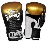 Top King Boxing Gloves Super Star Gold (10,12,14,16 oz.) TKBGSS-01 Sparring Muay Thai MMA K1 นวมซ้อม ท็อปคิงส์ ลายดาว สีทอง หนังแท้ ผลิตในประเทศไทย