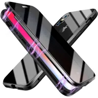 Anti Peeping Magnetic Double ความเป็นส่วนตัวโลหะสำหรับ IPhone 11 12 13 14 Pro Max Mini XS XR X 8 7 Plus SE 2020 Antispy Cover