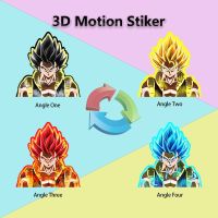 3D Anime Stickers Motion Waterproof Decals for Cars Laptop Refrigerator Luggage Goku Saiyan Broli Lenticular Sticker