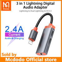 Mcdodo อะแดปเตอร์ Lightning Digital Audio 3 In 1,สายแปลง Lightning เป็น Dual Lightning &amp; Dc3.5mm สำหรับ 11 12 13 (รองรับการ)JH