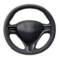 【YF】 Original Car Steering Wheel Cover For Honda Civic Old 2006-2011Black Leather Braid