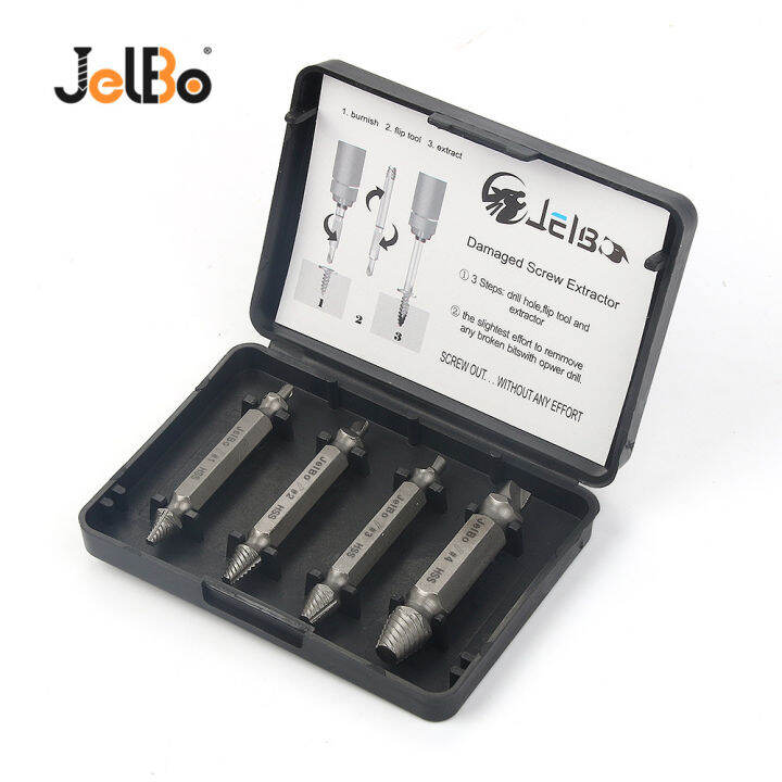 worth-buy-ชุดเครื่องมือเจาะอุปกรณ์ถอนสกรูเสียหายของ-jelbo-สำหรับกำจัดโบลท์เหล็กออกง่ายตัวดึงหักสกรูชุดกล่องเครื่องมือดอกสว่านอุปกรณ์ถอนสกรู