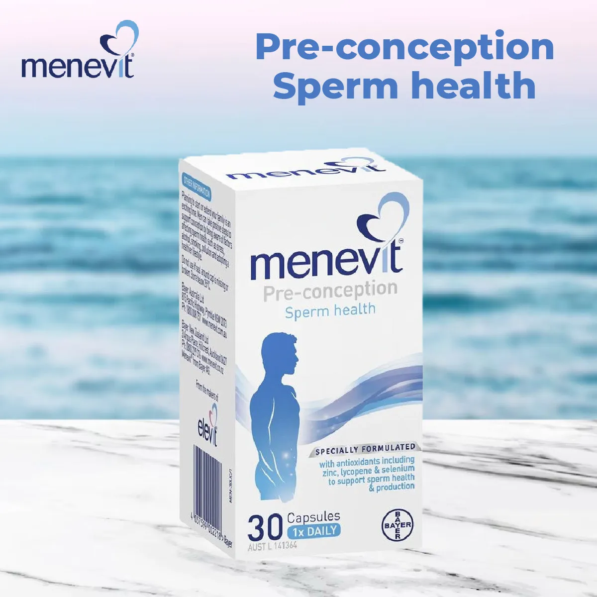 Viên uống Menevit hỗ trợ tăng chất lượng tinh trùng cho nam giới 30 viên  của Úc | Lazada.vn