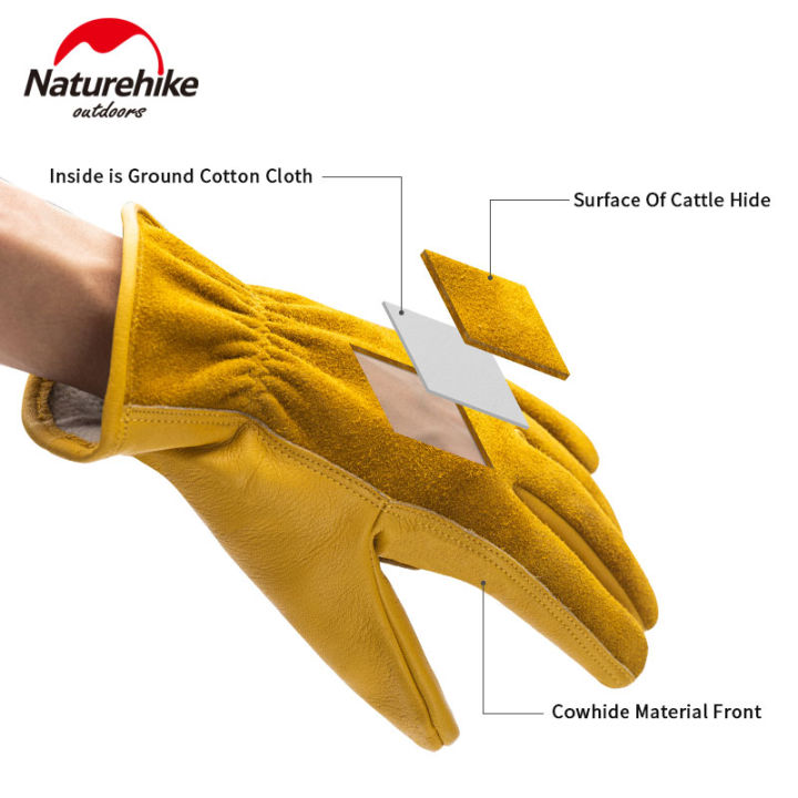 naturehike-outdoor-m-xl-178g-cowhide-work-protect-gloves-camping-bbq-chop-wood-gardening-wear-resistant-thicken-breathable-glove