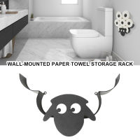 Toilet Roll Holder Sheep Wall Mount Black Metal Toilet Paper Wc Tissue Storage