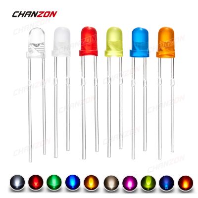 3mm LED Diode Kit Ultra Bright Warm White Red Green Blue UV Purple Yellow Orange Pink Clear Diffused Lens F3 Emitting Assortment Electrical Circuitry
