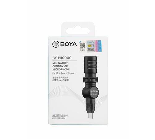 boya-by-m100uc-mininature-condenser-microphone-type-c-ไมโครโฟนคอนเดนเซอร์-พับได้-หมุนได้-180-ของแท้-ประกันศูนย์ไทย-2ปี