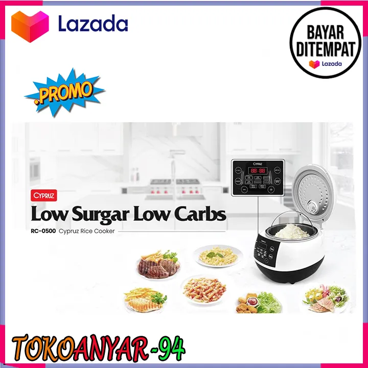 PROMO CYPRUS RICE COOKER LOW SUGAR RC 0500 1 LITER mempunyai 11 multi