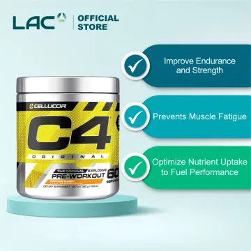Cellucor C4 (30 Servings) - Pre Workout, Energy Booster, Strength, Power,  Stamina, Susu gym - Free Shaker