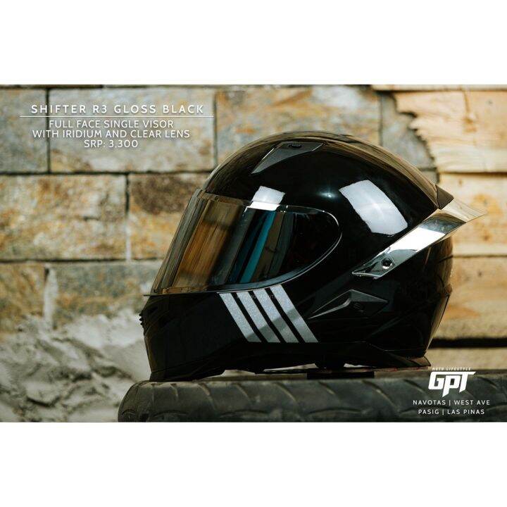 SHIFTER R3 Full Face Helmet Mono Colors + Free Clear Lens Lazada PH