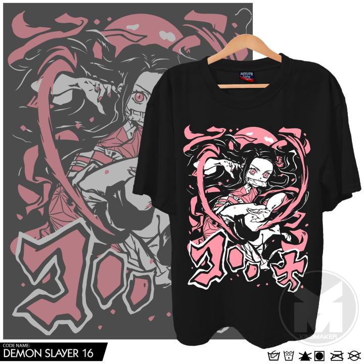 DEMON SLAYER Nezuko Kamado Design T-shirt with DTF (Direct to Film) Anime  Print Rubberized Quality Plain 80% Cotton 20% Polyester, Crew / Round Neck  for Casual Unisex Wear, fit Men Woman, Available