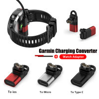 USB ตัวเมียเป็น4พินสำหรับอะแดปเตอร์ชาร์จในรถยนต์ Garmin Fenix 7/6/5 Instinct 2S Venu 2 Plus EPIX หัวเปลี่ยนสายชาร์จประเภท C/micro /Ios