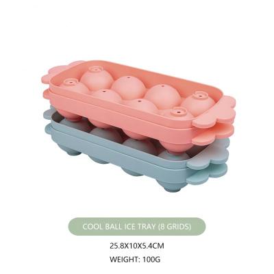 Ice Cubes Tray With Lid Plastic Large Round Ice Cubes Mold Refrigerator Spherical Ice Cubes Mold Box Kitchen Tools Ice Maker Ice Cream Moulds