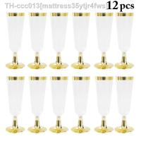 ☼❁❖ 12PCS High Quality Wedding Champagne Flute Creative Disposable Plastic Wedding Cup Champagne Glass Drinking Utensils For Party