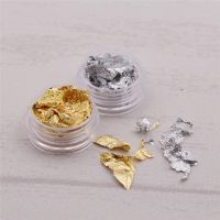 【lz】❂⊙  2 peças de Ouro Prata Glitter DIY Folha Adesivo Nail Art Gel Cola Adesiva Transferência de Imagem Paillette Floco Silicone Mold Filler