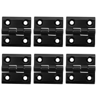 6 x Black Aluminum Furniture Cabinet Door Hinge 50mm x 50mm