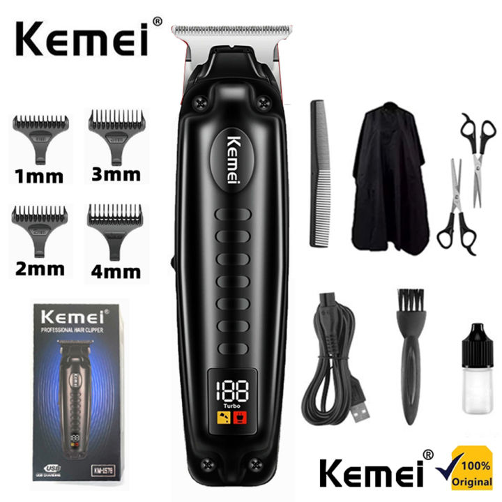Kemei KM-1578 0mm Original Hair Clipper Rechargeable Cordless Electric ...