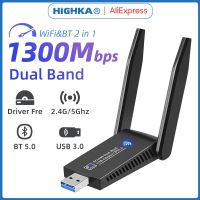 USB Wi-Fi การ์ดเน็ตเวิร์กไร้สายบลูทูธ5.0 USB 3.0ดองเกิล5กิกะเฮิร์ตซ์อะแดปเตอร์ WiFi5การ์ด WiFi แบนด์คู่สำหรับพีซีแล็ปท็อปวินโดว์ MaxOS