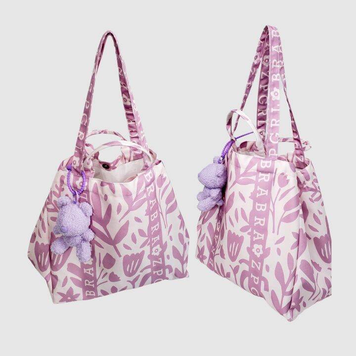 lilly-bag-กระเป๋าผ้าแคนวาสรุ่น-lilly-กระเป๋าสะพายผู้หญิงใบใหญ่-ติดกระดุมข้างปรับทรงได้-สายหิ้วได้-2-แบบ