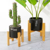 【YF】❄✓  Small Durable Wood Pot Trays Rack Standing Bonsai Holder Garden Indoor Display