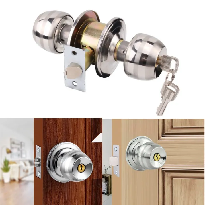 ROUND DOOR HANDLE002 Stainless Steel Door Lock Set Door Knob Round